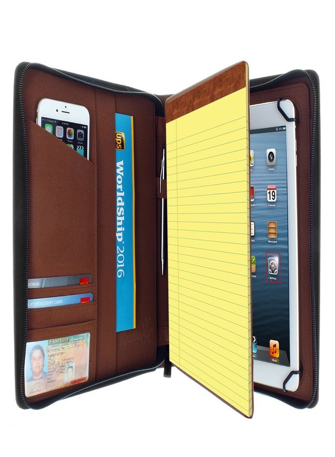 KHOMO Universal Tablet Padfolio Zippered Case for iPad Pro 12.9 Inch - Black - Compatible with All Versions of iPad Pro 12.9 inches (KHO-1700) - Image 3