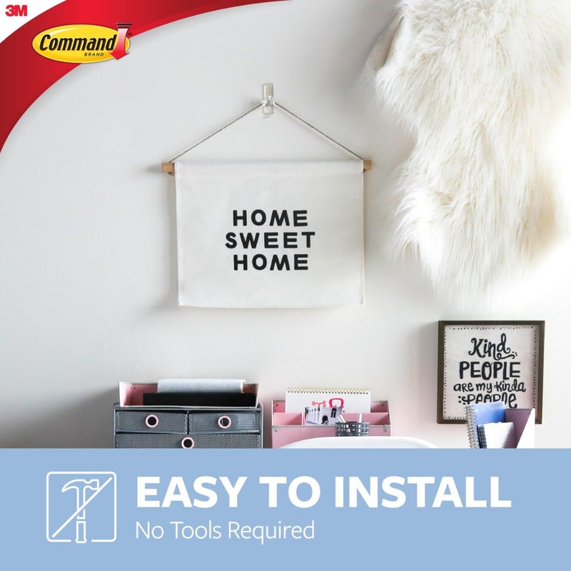 Command Medium Crystal Hook, Holds up to 2 lb, 2 Wall Hooks with 3 Strips, Damage-Free Hanging on Walls, Doors, Cabinets, and Cloest for Jewelry and Accessories - Image 4