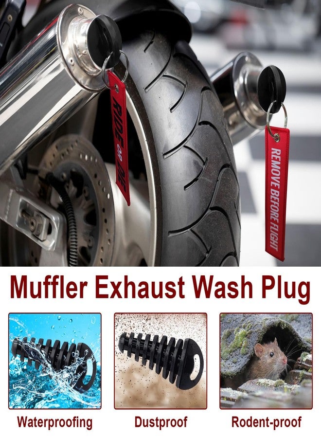 ecocstm 2 PSC Muffler Exhaust Wash Plug, 0.6"-1.5" Dirt Bike Exhaust Plug, Rubber Exhaust Silencer Wash Plug with Streamer, Fit most 2 Stroke Motorcycle Bikes Exhaust Mufflers - Image 5