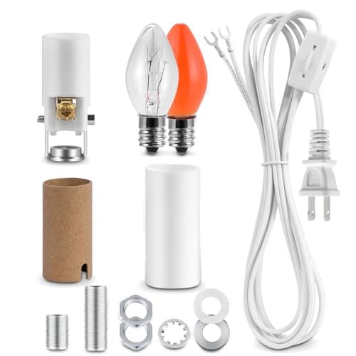 EMNOOTI Ceramic Tree Lights - Night Light Rewire Kit with E12 Candelabra Base Socket Wiring Set and C7 Bulbs - Image 1
