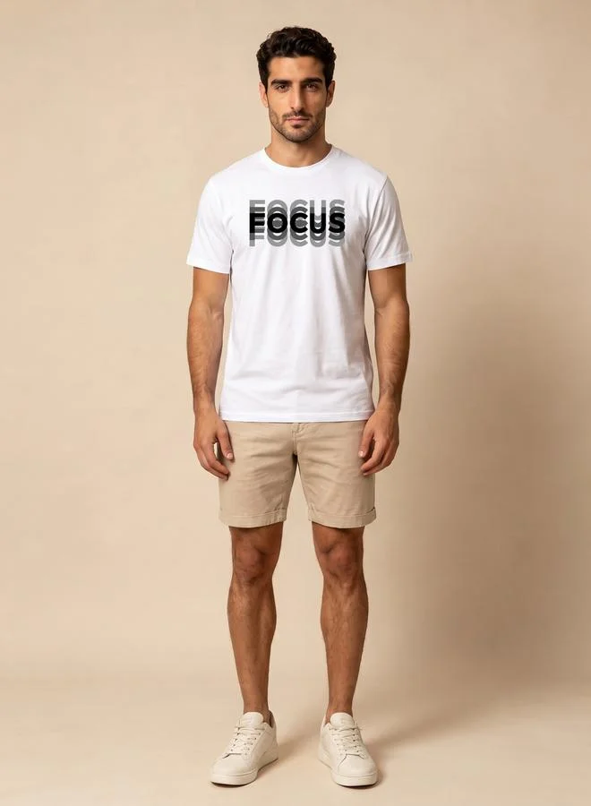 Take Two White Graphic Print Round Neck T-Shirt