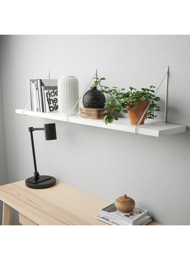 erorex Wall Shelf, White/White, 120X20 Cm - Image 2