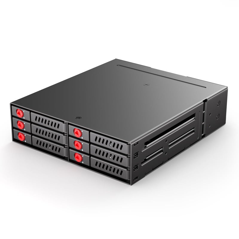 READYXIO Sata HDD & SSD Hot Swap Cage, 6 Bay Hard Drive Dock for 5.25â€ Enclosure, 6 Bay Hard Drive Station with Colling Fans - Image 1