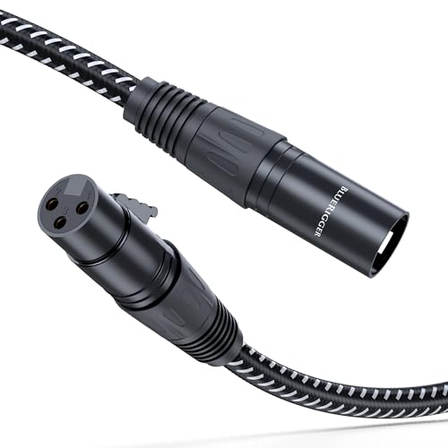 BlueRigger Premium XLR Pro Male to Female Balanced Shielded Cable (16.4 Feet/5 Meters) for Mic, Amplifier Mixer, Recording Studio, Speaker Systems and Foot Switch Pedal - Image 1