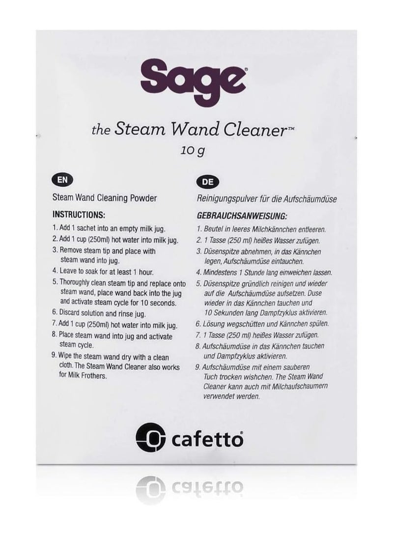 Sage Steam Wand Cleaner for Sage Coffee Machine Milk Frothers, 10 Powder Sachets - Image 2