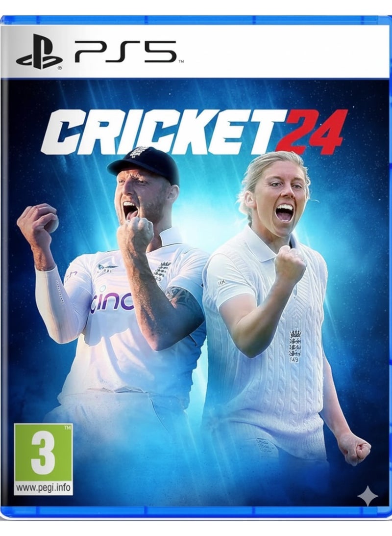 بلاي ستيشن لعبة Cricket 24 – بلايستيشن 5 | محاكاة كريكت رسمية | فرق وملاعب وبطولات حقيقية | طور المهنة، واللعب الجماعي، وتجربة لعب واقعية | النسخة الدولية | تصنيف PEGI 3 - Image 1