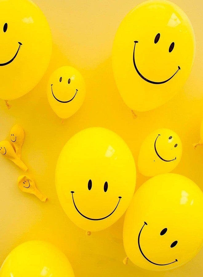 3A Featuretail Smiley Printed Same Face Expression Emoji Balloons For Smiley Theme Birthday Decoration, Kid's Party, Yellow Colour Smiley Balloons (Pack of 25) - Image 2