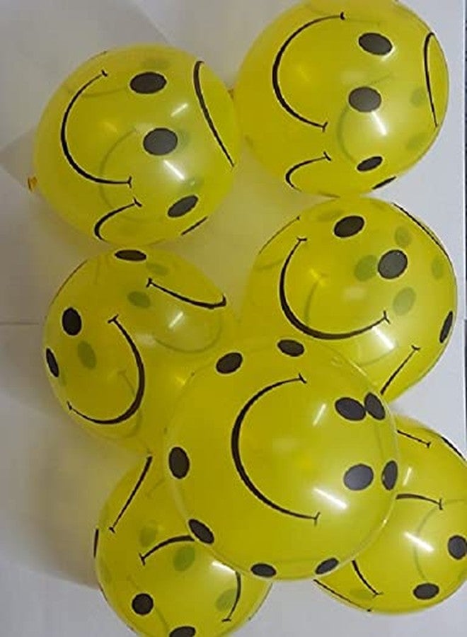 3A Featuretail Smiley Printed Same Face Expression Emoji Balloons For Smiley Theme Birthday Decoration, Kid's Party, Yellow Colour Smiley Balloons (Pack of 25) - Image 4