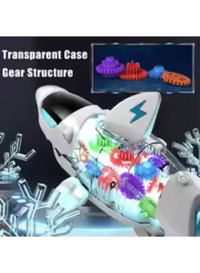TOY GARDEN Electric Shark Toy – Moving Mouth, Colorful Lights, and Sound of Waves | Sea Animal Gear Toy for Toddlers with Clear Gearing Effect - Image 4
