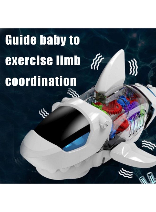TOY GARDEN Electric Shark Toy – Moving Mouth, Colorful Lights, and Sound of Waves | Sea Animal Gear Toy for Toddlers with Clear Gearing Effect - Image 4
