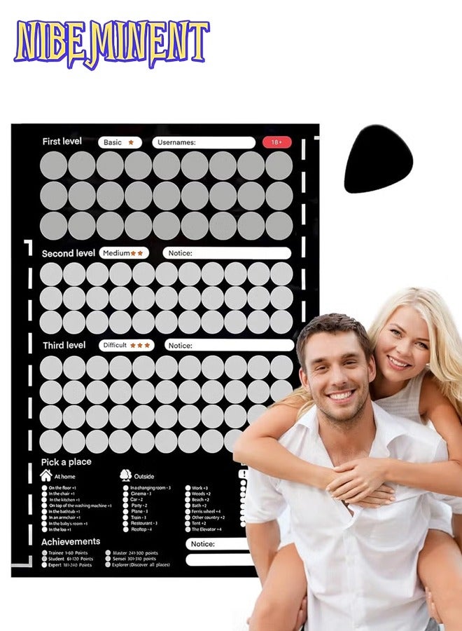 NIBEMINENT Scratch Off Poster for Couples Date Night Ideas Conversations  - Image 1
