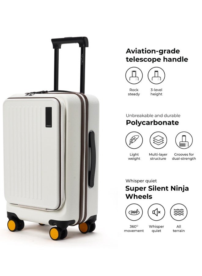 Mokobara - MOKOBARA The Transit Cabin Pro Luggage Small Cabin Size Poly-Carbonate Hard Sided 8 Hinomoto Wheels Suitcase for Travelling (Still Loading Brownray) - Image 1