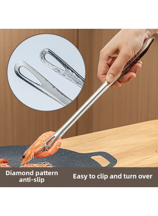 304 Stainless Steel, Easy To Clip Flip] Barbecue Clip Grilled Steak Fried Egg Fried Fish Kitchen Artifact-Color:304 Stainless Steel  Silver 28cm - Image 4