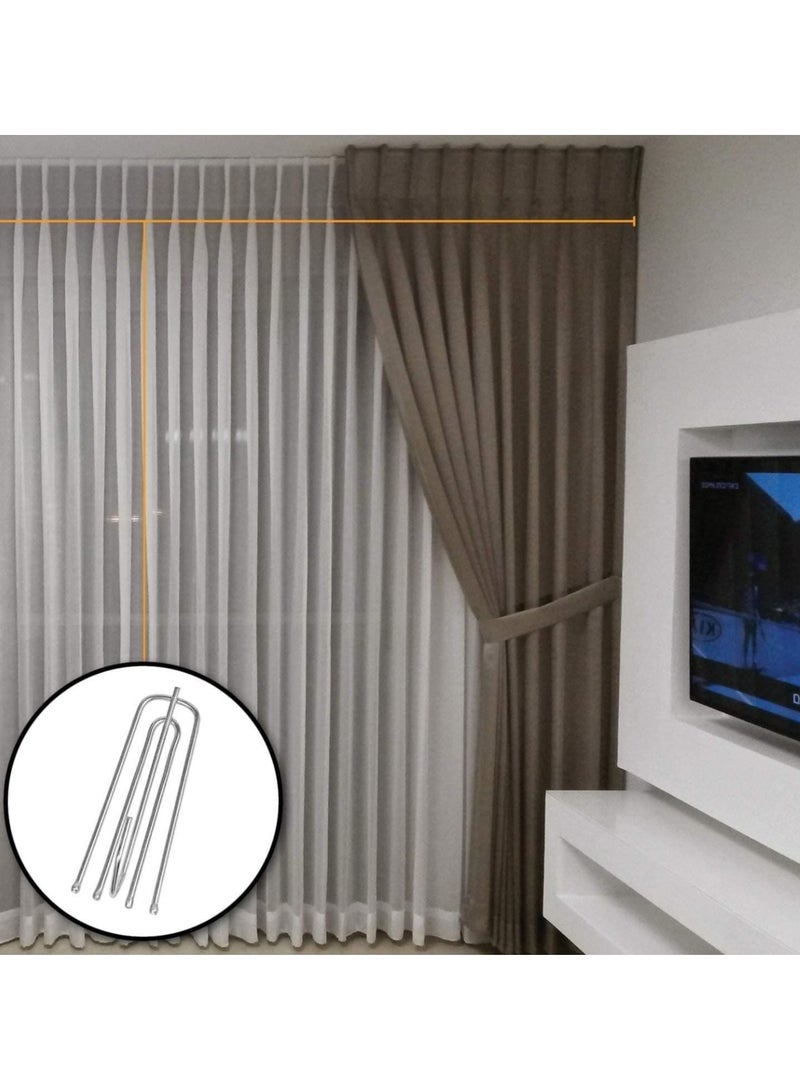 Zeenah Furniture Silver Curtain Long Hooks For Pleated Drapes Curtain - Image 2