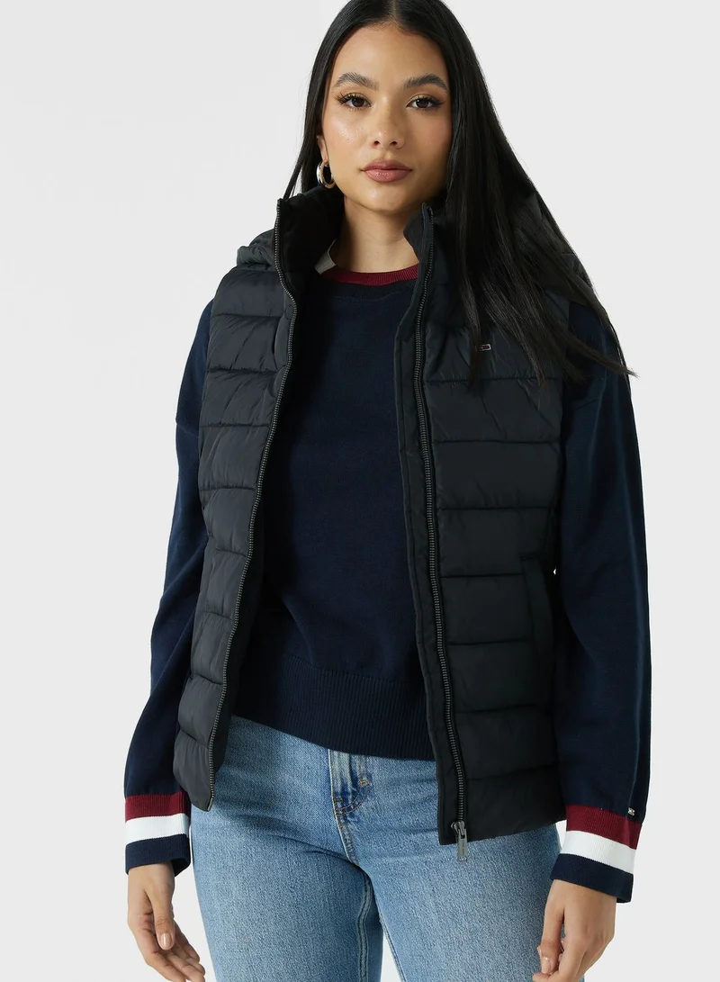 TOMMY JEANS Zip Through Hooded Vest Jacket