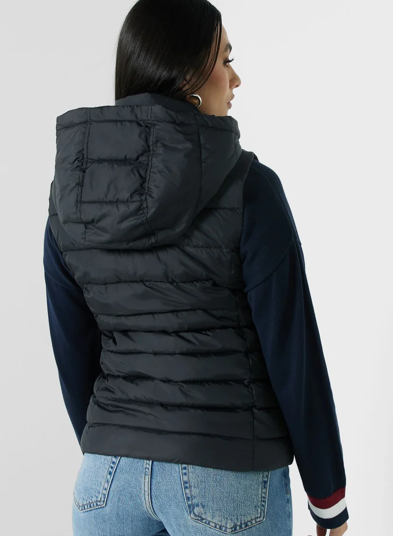 TOMMY JEANS Zip Through Hooded Vest Jacket