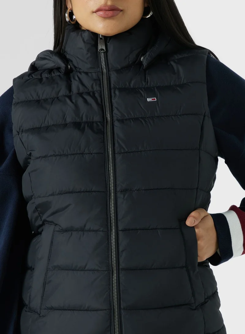 TOMMY JEANS Zip Through Hooded Vest Jacket