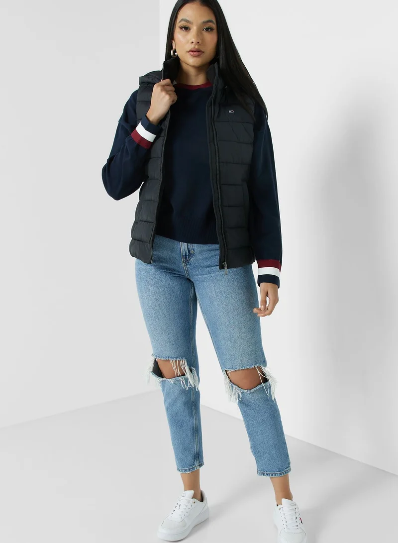 TOMMY JEANS Zip Through Hooded Vest Jacket