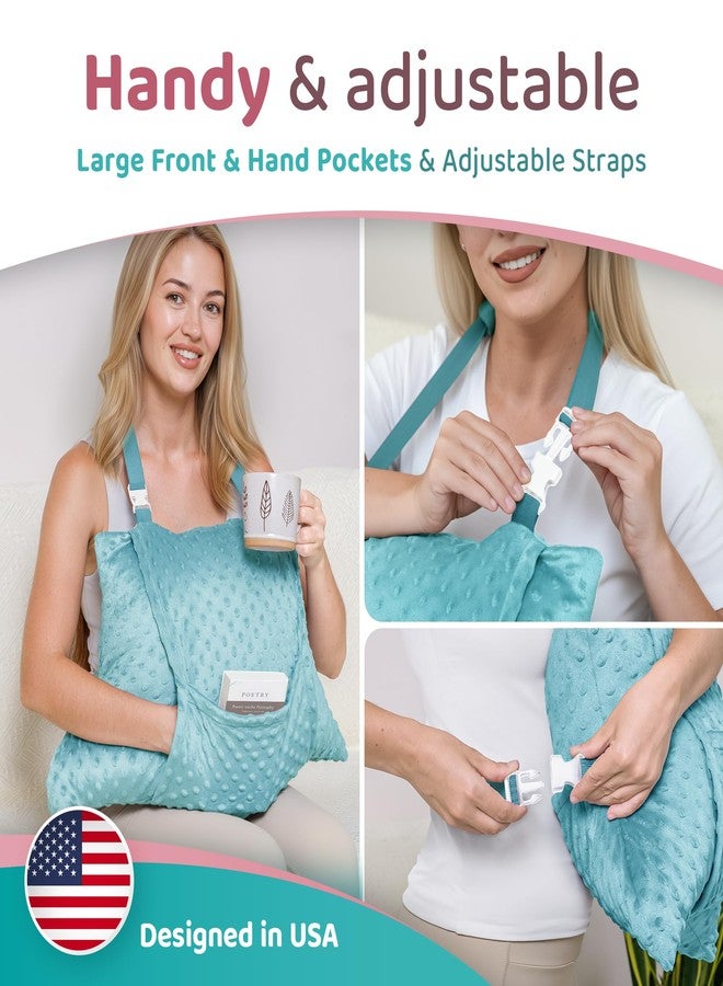Zomaple Hysterectomy Pillow Post Surgery + Strap, Aqua - Full Abdomen Coverage for Restful Trips - Relieves Pressure & Comes with Removable Cover - Hysterectomy Recovery Must Haves - Image 5
