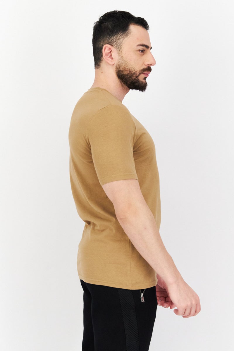 PUMA Men Sportswear Fit Brand Logo Training T Shirt, Tan - Image 2