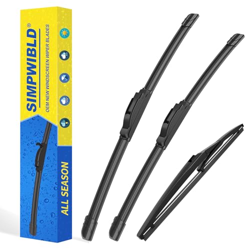 SIMPWIBLD 3 wipers Replacement for 2013-2020 Toyota RAV4 Windshield Wiper Blades Original Equipment Replacement 26"+16"+10" (Set of 3) U/J HOOK - Image 1