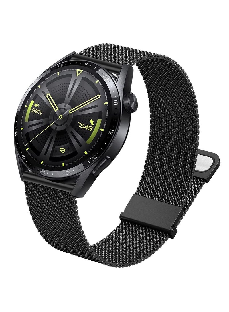 NIBEMINENT Metal Strap For Huawei Watch GT3 46mm, 22mm Replacement Strap, Dual Magnetic Adjustable for 46mm/GT2 46mm/GT Classic/Galaxy 46mm/Galaxy 3 45mm - Image 1