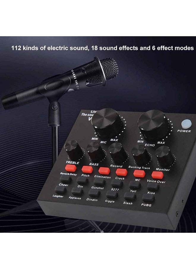 Generic - V8 Live Sound Card Professional Sound Card Audio System Intelligent Volume Adjustable Audio Mixer - Image 1