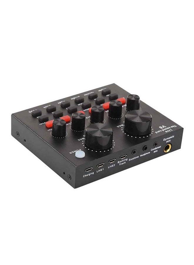 Generic - V8 Live Sound Card Professional Sound Card Audio System Intelligent Volume Adjustable Audio Mixer - Image 1