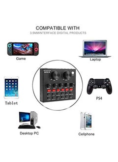 Generic V8 Live Sound Card Professional Sound Card Audio System Intelligent Volume Adjustable Audio Mixer  - Image 2