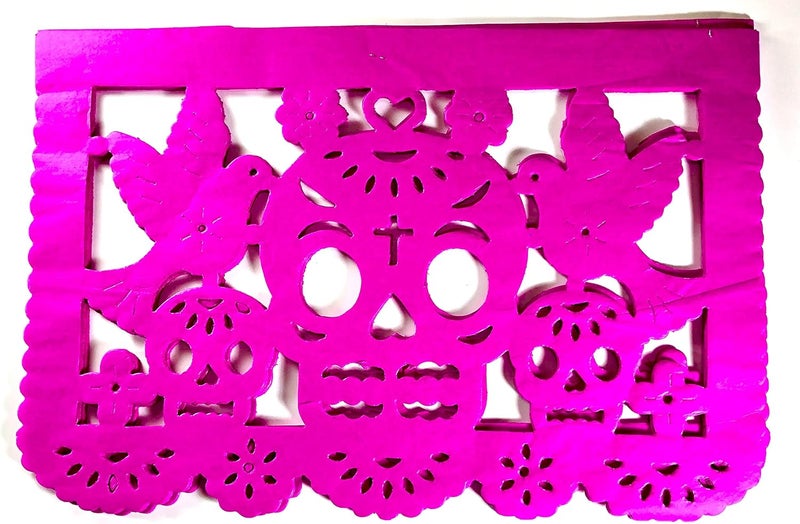 Fiesta Brands 20 Frontales Pack Altar de Ofrendas Supplies Kit Dia de Muertos Day of The Dead Decoration Colorful Medium Size Tissue Paper Mexican Papel Picado Sheets. - Image 4