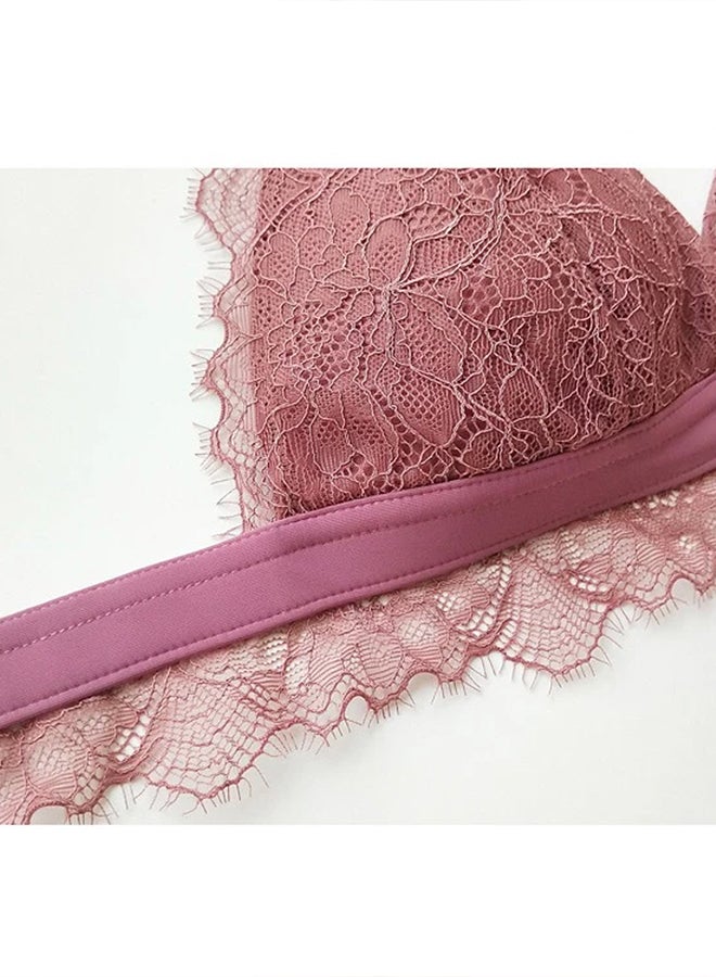 MARGOUN Women's XL Size Bra and Panty Set Bra Lace Lash Floral Briefs Underwear Triangle Cup Young Girls Underwear Lingerie Bra and Panties Set Apricot - Image 3