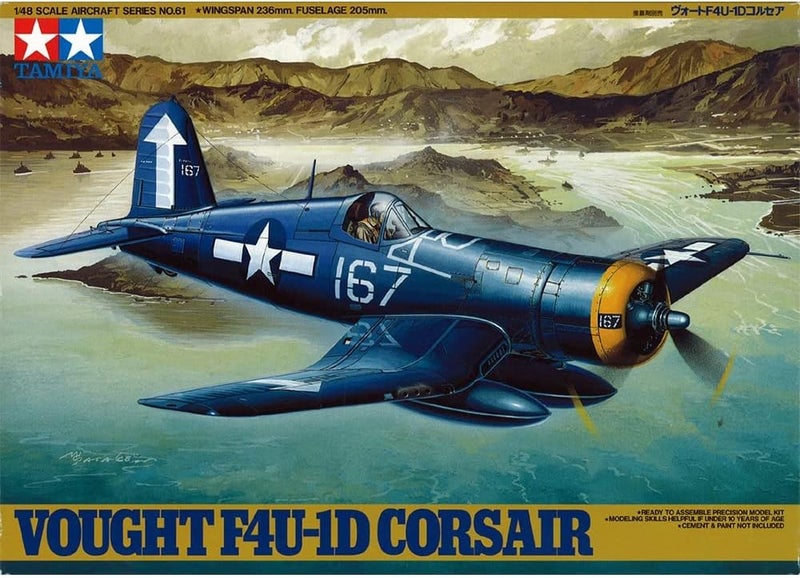 Tamiya 61061 1/48 Vought F4U-1D Corsair Plastic Model Airplane Kit - Image 2