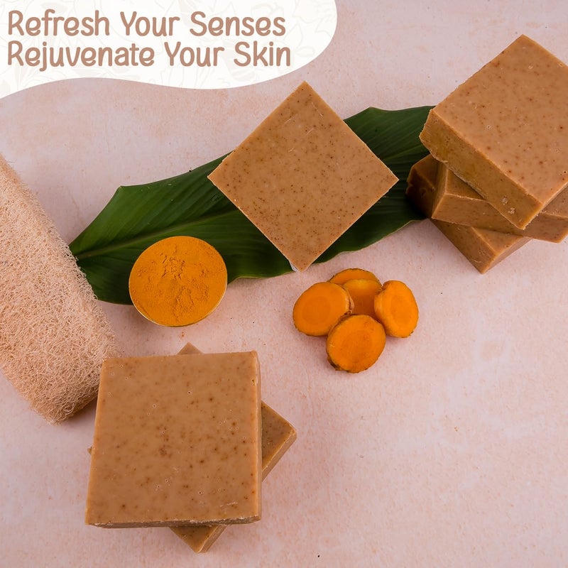 Naturalis Turmeric Soaps for Bath Handmade Cold Pressed Turmeric Soap with Organic Ingredients Natural Luxury Soap for Deep Cleansing Hydration and Radiant Skin Glow 100g - Image 3