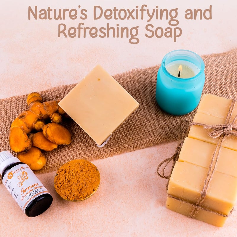 Naturalis Turmeric Soaps for Bath Handmade Cold Pressed Turmeric Soap with Organic Ingredients Natural Luxury Soap for Deep Cleansing Hydration and Radiant Skin Glow 100g - Image 4