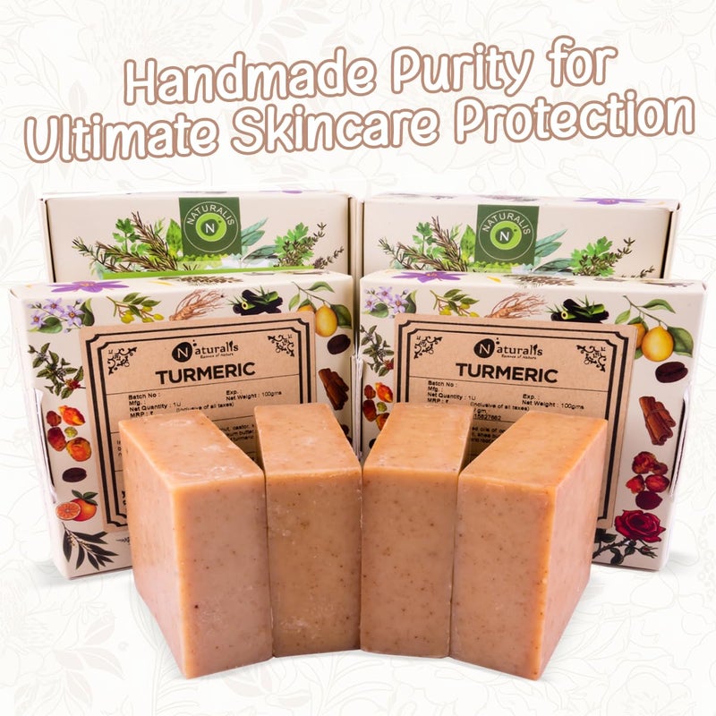 Naturalis Turmeric Soaps for Bath Handmade Cold Pressed Turmeric Soap with Organic Ingredients Natural Luxury Soap for Deep Cleansing Hydration and Radiant Skin Glow 100g - Image 5