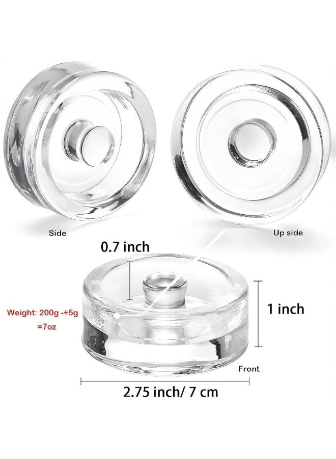 2 Packs 7cm Glass Fermentation Weights with Handle & Gap, Clear Glass Fermenting Press Weight for Wide Mouth Mason Jars Fermentation Kit - Image 3