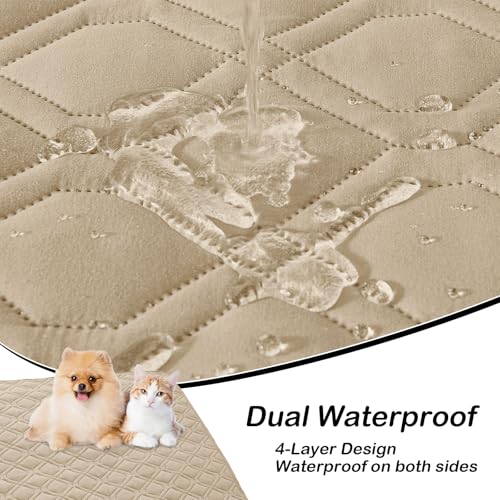 hyha Waterproof Dog Bed Blanket Soft Pet Blankets Waterproof Couch Cover for Dogs Reversible Sofa Covers Washable for Furniture 30x70 Inch TaupeBeige - Image 3