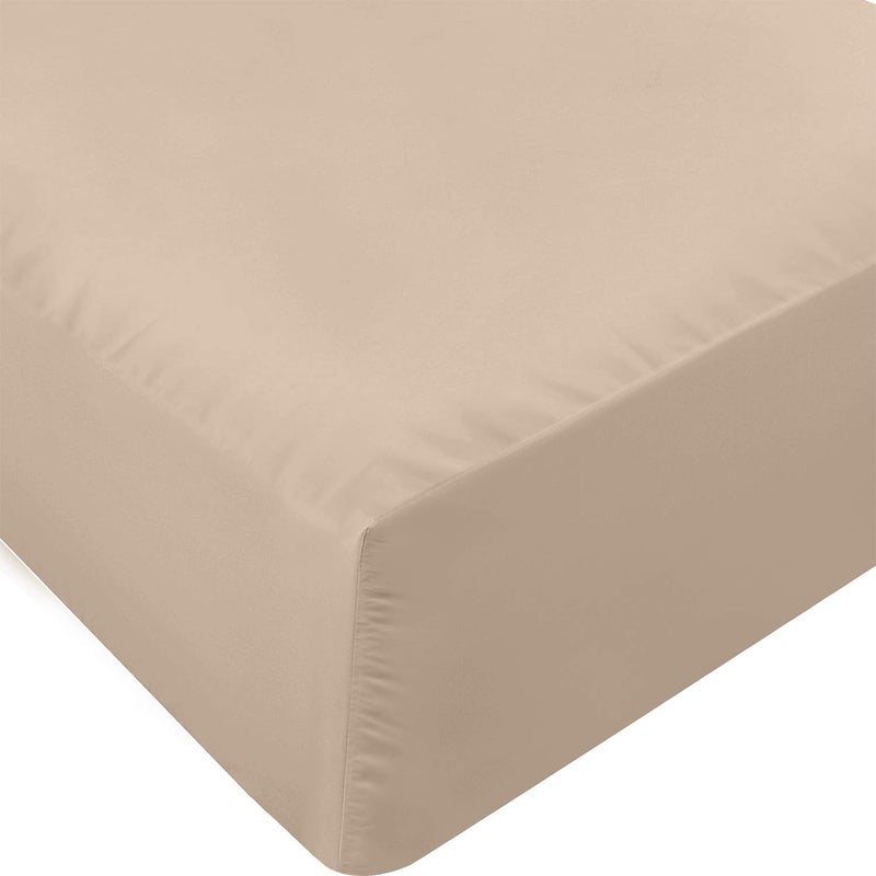 Utopia Bedding Full Fitted Sheet - Bottom Sheet - Deep Pocket - Soft Microfiber - Shrinkage and Fade Resistant - Easy Care -1 Fitted Sheet Only (Beige) - Image 1