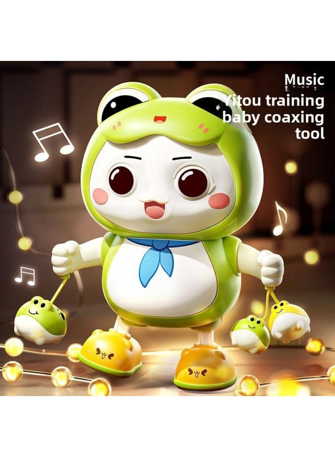 Head Up To Practice Baby Toys To One Month Old, One Year Old, Chasing Vision Training, Baby Coax Baby Artifact Generation-Color:Frog Dancing Robot (3 Songs)-Specifications:Charging Set - Image 1