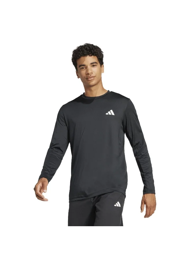 adidas تي شيرت رجالي بأكمام طويلة أسود