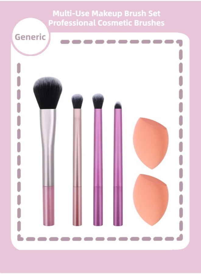 مجموعة فرشاة مكياج متعددة الاستخدامات فرشاة مستحضرات التجميل المهنية لمكياج الوجه والعيون ، فرشات ناعمة ودائمة ، تصميم متعدد الألوان ، خلط ، تشكيل ، مجموعة تطبيق التأسيس والظلال - Image 1