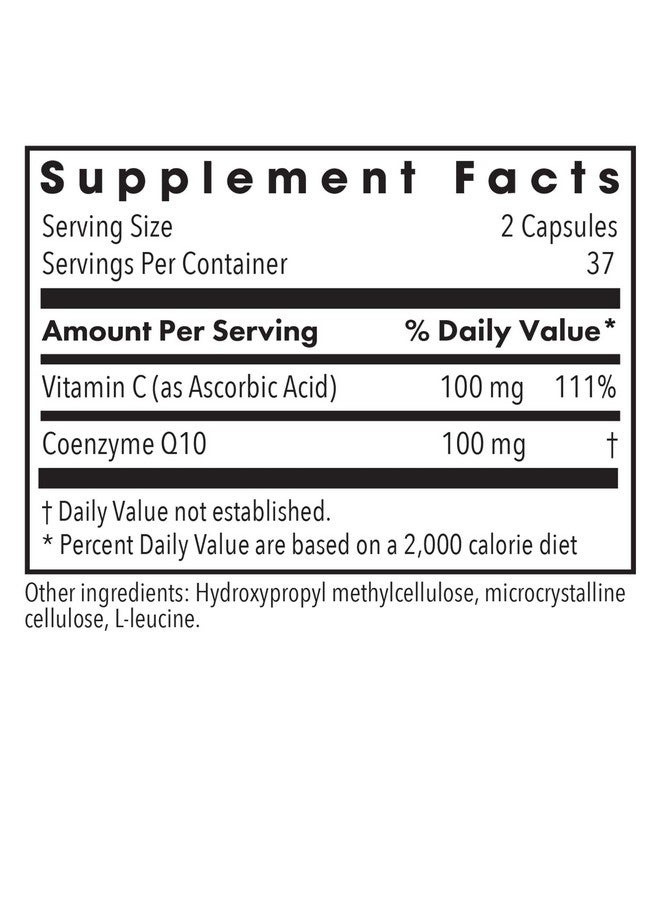 Allergy Research Group Coenzyme Q10 Supplement - with Vitamin C, Heart Health, CoQ10 50mg, Ubiquinol, Antioxidant, Vegetarian Capsules - 75 Count - Image 3