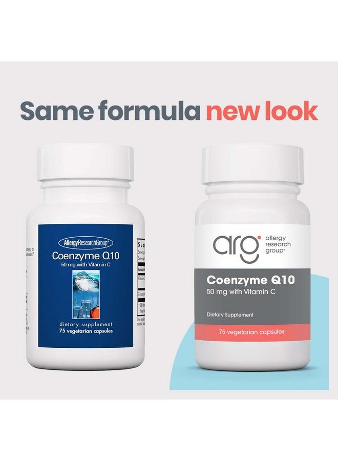 Allergy Research Group Coenzyme Q10 Supplement - with Vitamin C, Heart Health, CoQ10 50mg, Ubiquinol, Antioxidant, Vegetarian Capsules - 75 Count - Image 2