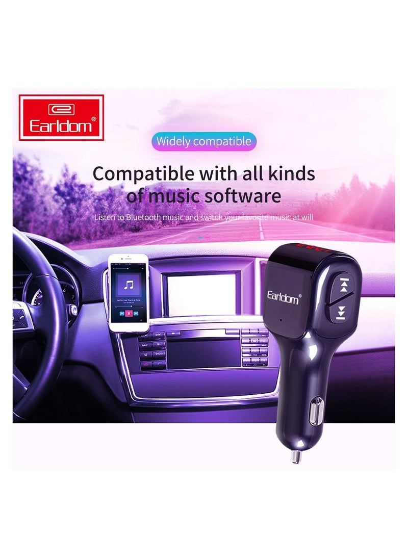Earldom - Wireless Car Fm Transmitter Blue tooth Handsfree Car Kit Mp3 Player With Dual Usb Charger - Image 1