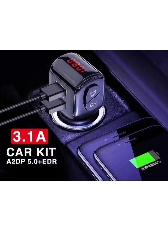 Earldom - Wireless Car Fm Transmitter Blue tooth Handsfree Car Kit Mp3 Player With Dual Usb Charger - Image 1