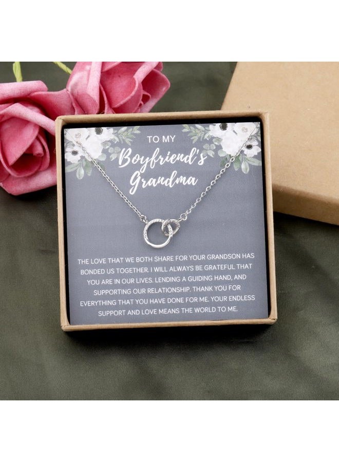 OKEYCH Thank You Gift To My Boyfriend Grandma Necklace Boyfriend's Grandma Birthday Christmas Gift Mother's Day Gift, Metal, alloy - Image 2