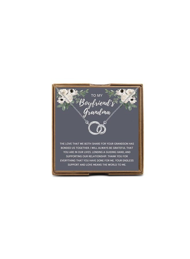 OKEYCH Thank You Gift To My Boyfriend Grandma Necklace Boyfriend's Grandma Birthday Christmas Gift Mother's Day Gift, Metal, alloy - Image 1