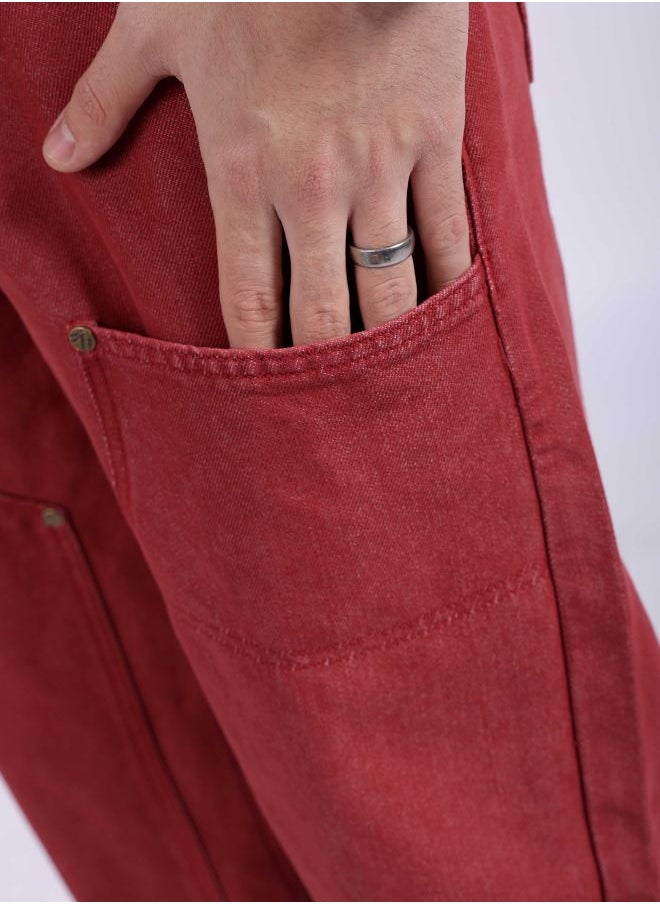 The Indian Garage Co - Men Baggy Solid Mid-Rise Carpenter Denim - Image 1