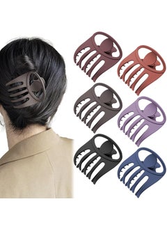 6 Pcs Flat Alligator Hair Claw Clips 295 Inch French Curved Hair Clips Matte Volume Strong Hold Banana Barrettes Hair Clamps Jaw Clips for Women