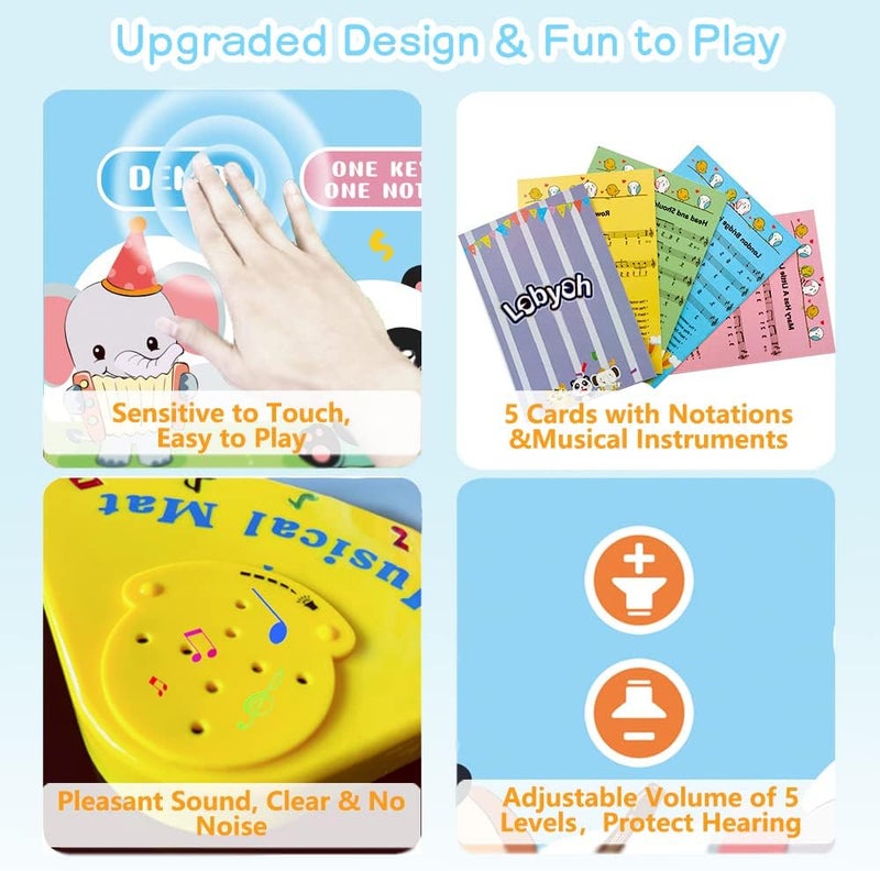 Baby Music Mat, Piano Mat with 8 Musical Instruments, Keyboard Children's Dance Mat, Toy Gift for Toddlers, Boys, Girls - Image 5